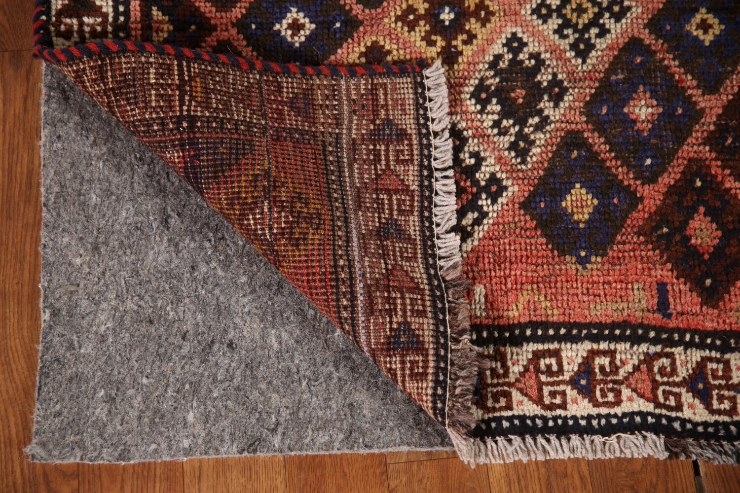 Antique Wool Qashqai Persian Runner Rug 3x7