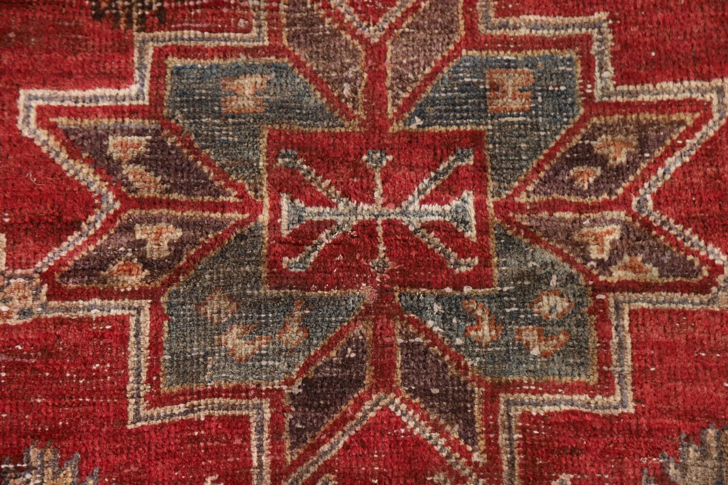 Antique Geometric Shiraz Persian Runner Rug 4x9