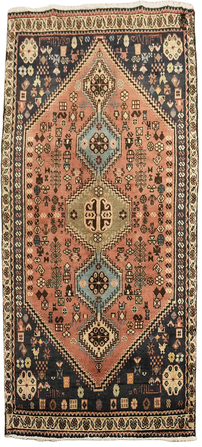 Tribal Geometric Abadeh Persian Runner Rug 2x5