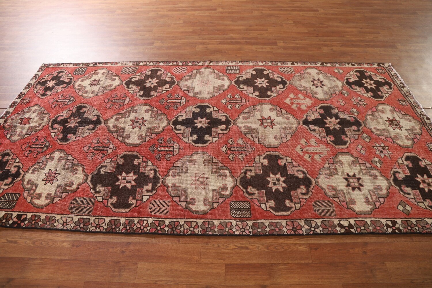 All-Over Geometric Bakhtiari Persian Area Rug 5x9