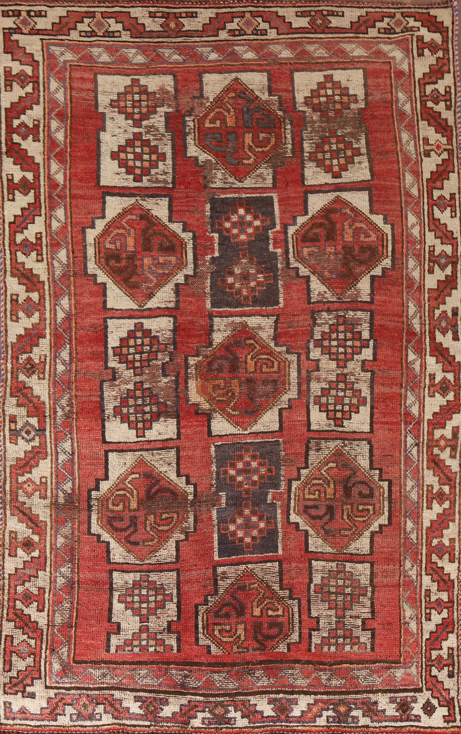 Antique Wool Lori Persian Rug 4x7