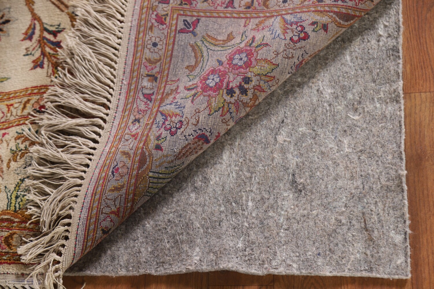 Antique 100% Silk Kashan Persian Rug 4x7