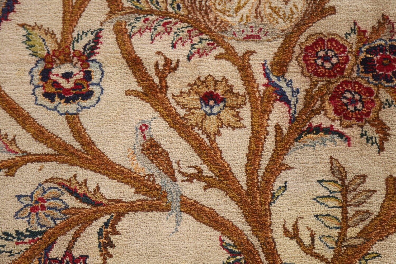 Antique 100% Silk Kashan Persian Rug 4x7