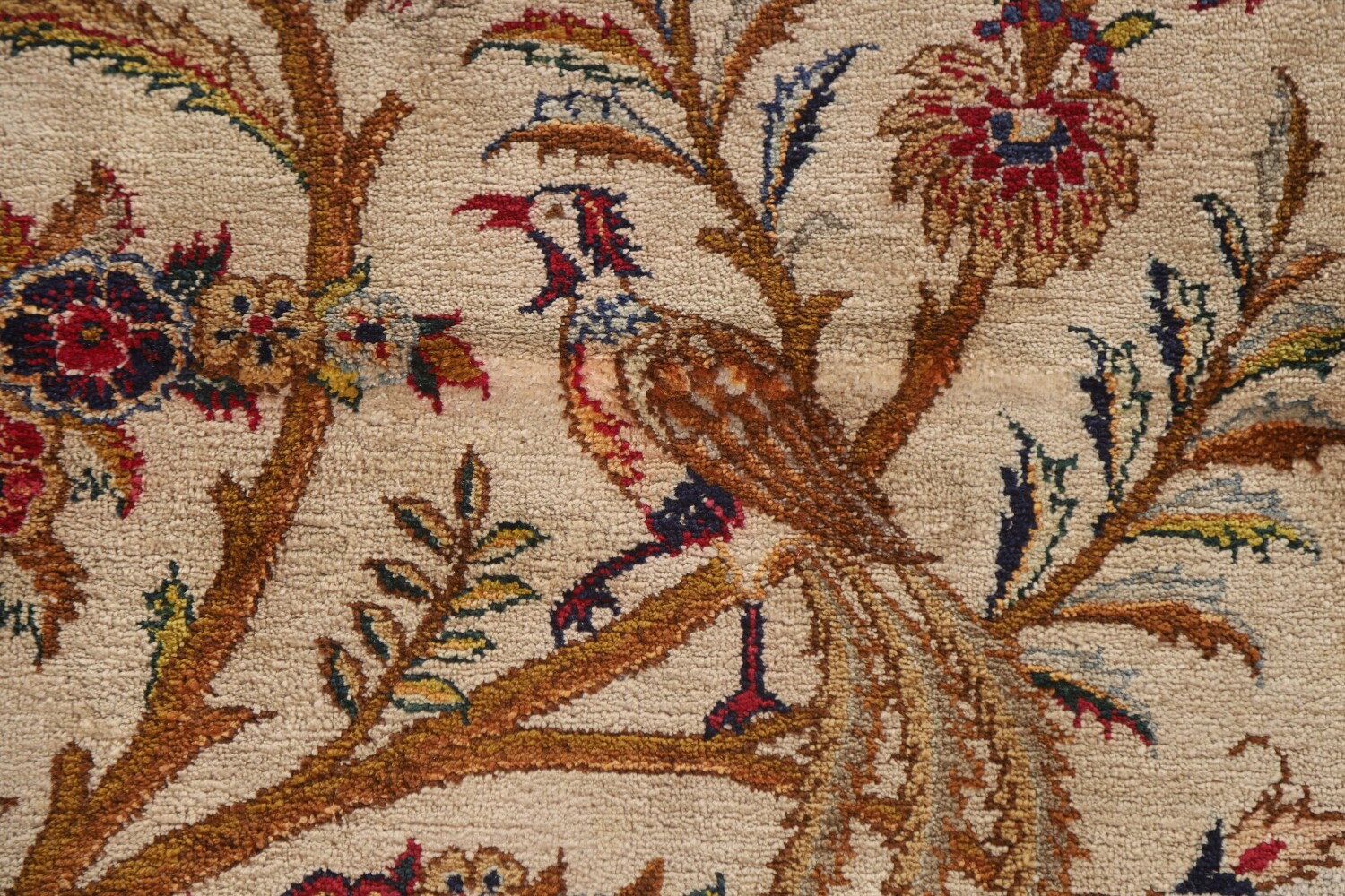 Antique 100% Silk Kashan Persian Rug 4x7