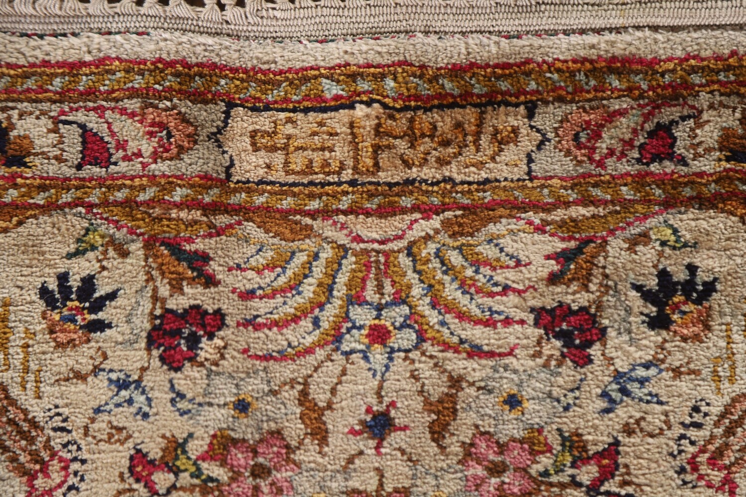 Antique 100% Silk Kashan Persian Rug 4x7