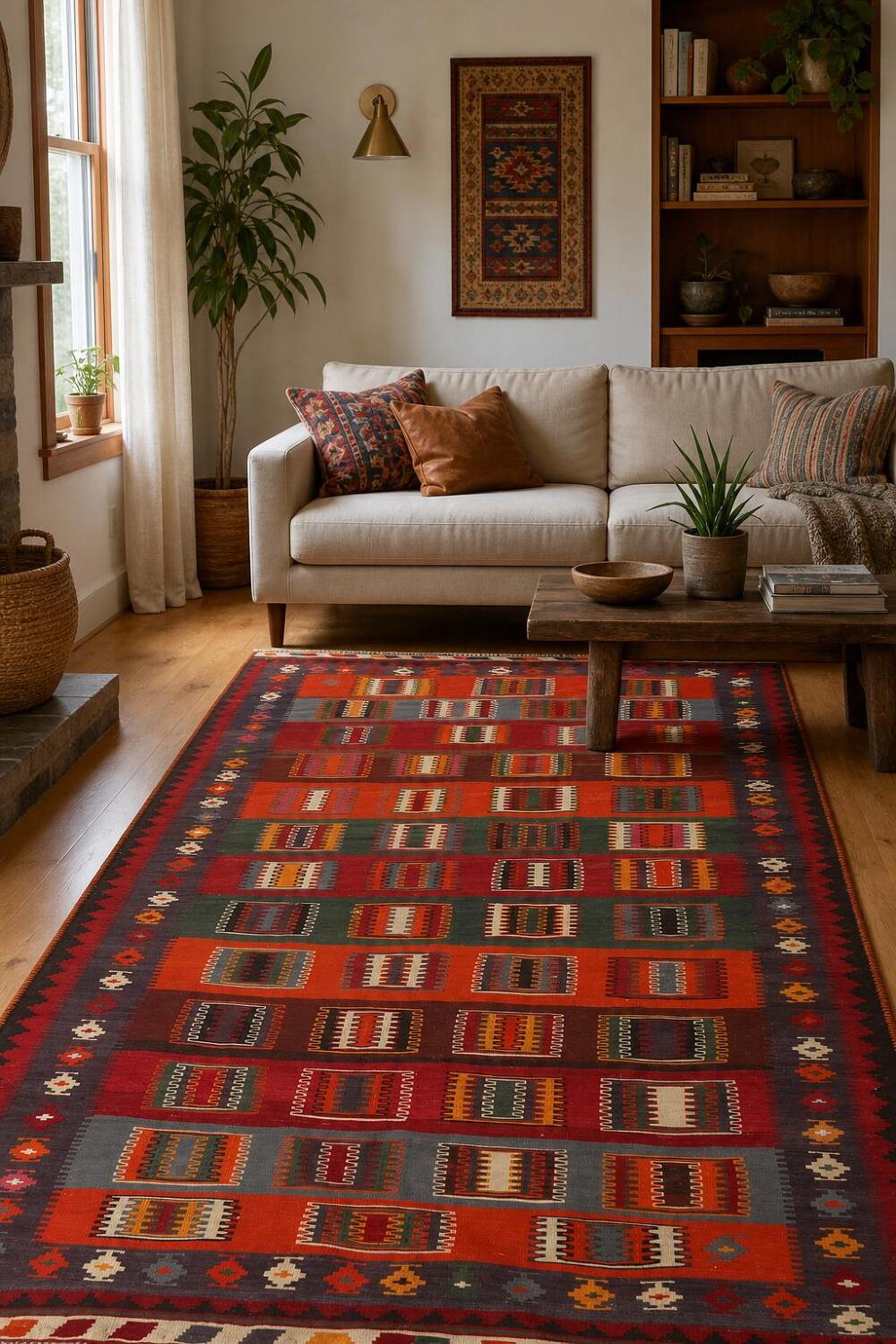 Masterpiece Vegetable Dye Kilim Qashqai Persian Rug 5x10