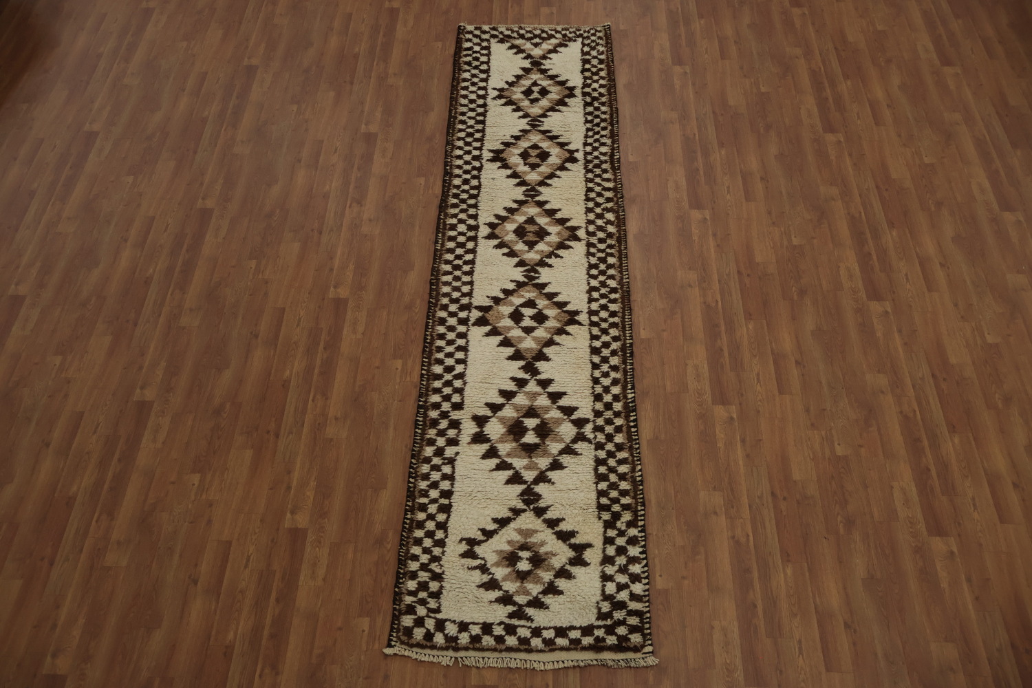 Luxury Geometric Natural Dye Anatolian Runner Rug 3x11