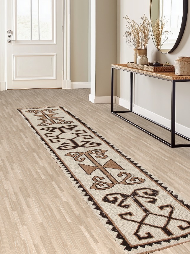 Natural Dye Anatolian Turkish Runner Rug 3x12