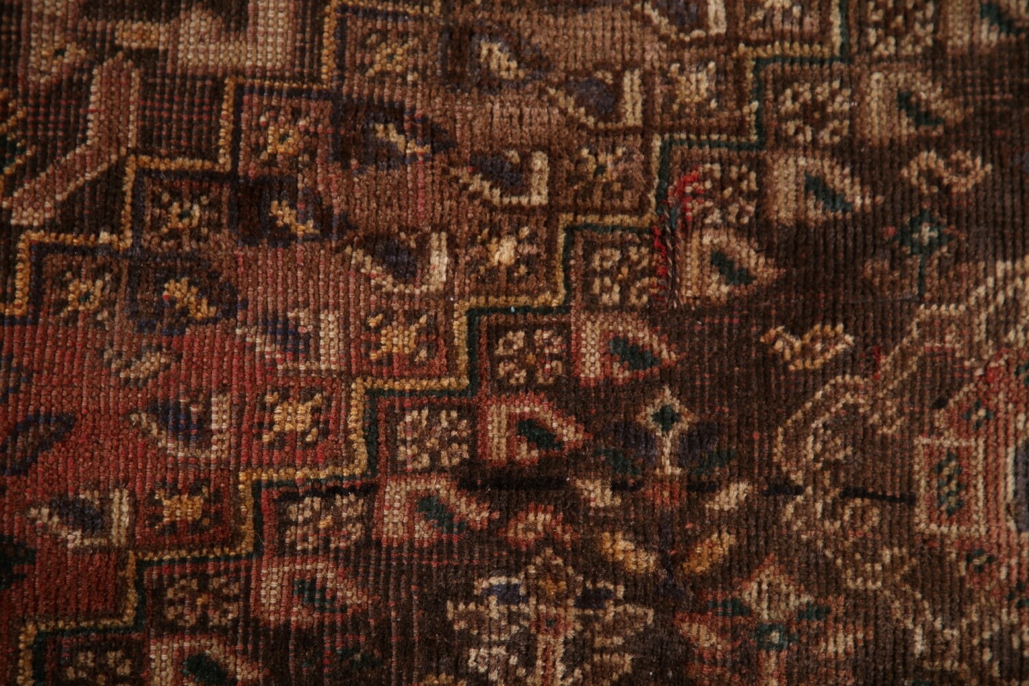 Antique Wool Qashqai Persian Rug 4x5