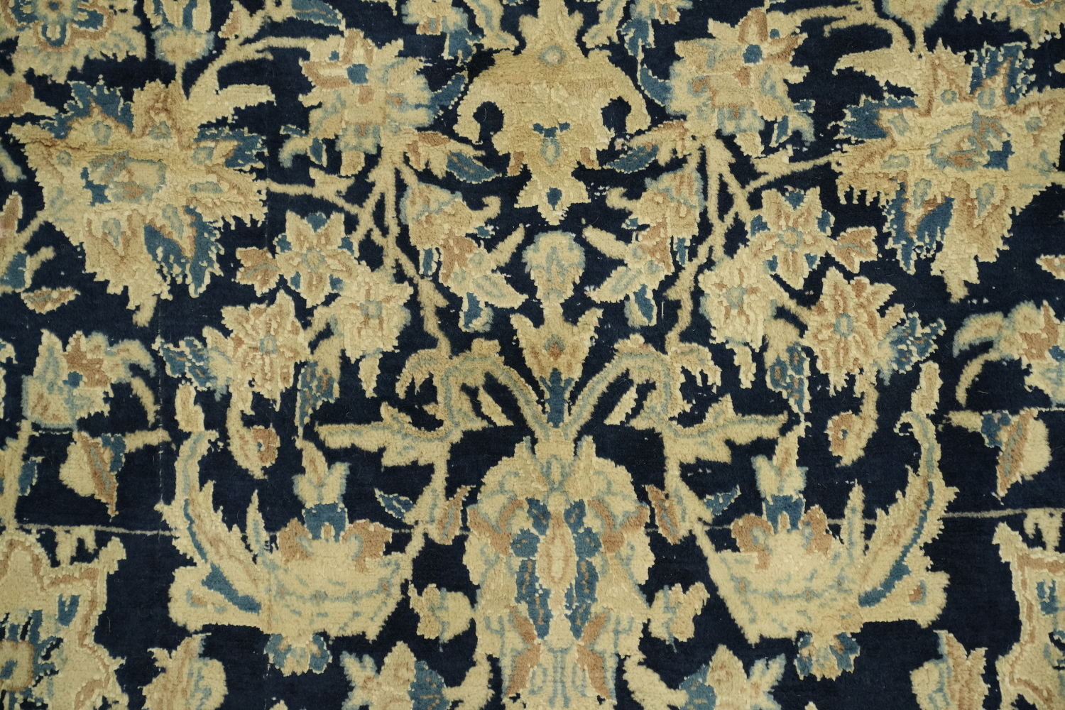 Vintage Blue Nain Toodeshk Persian Rug 4x6