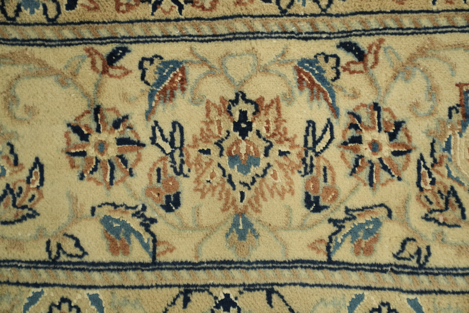 Vintage Blue Nain Toodeshk Persian Rug 4x6