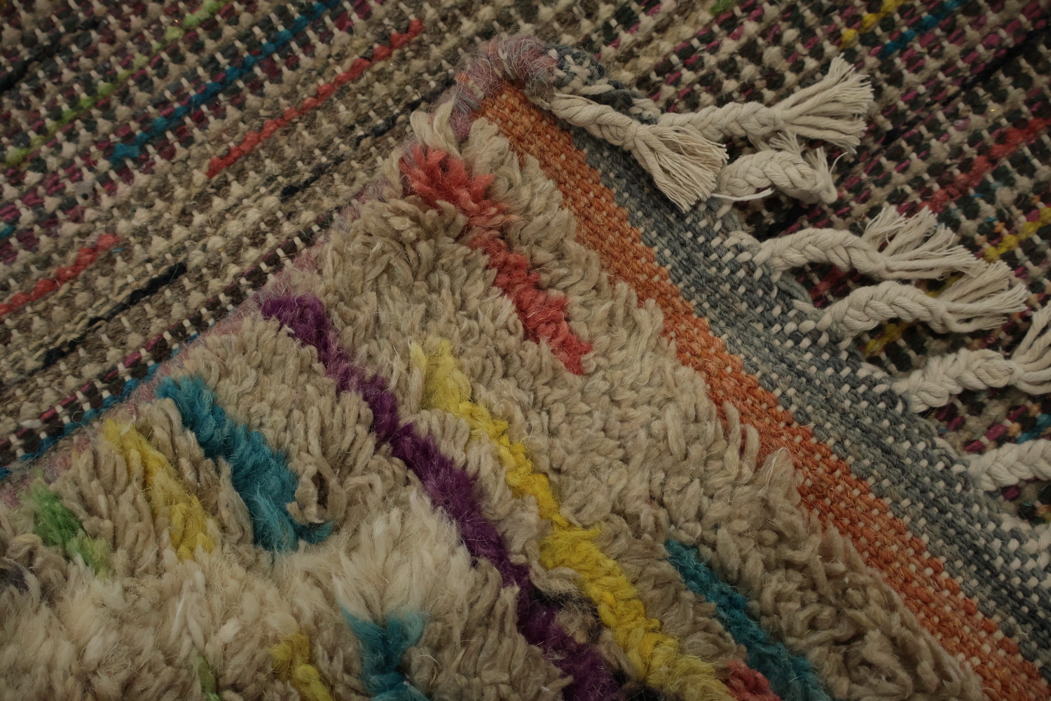 Intricate Zigzag Pattern Moroccan Large Rug 9x15 in Earthy Tones