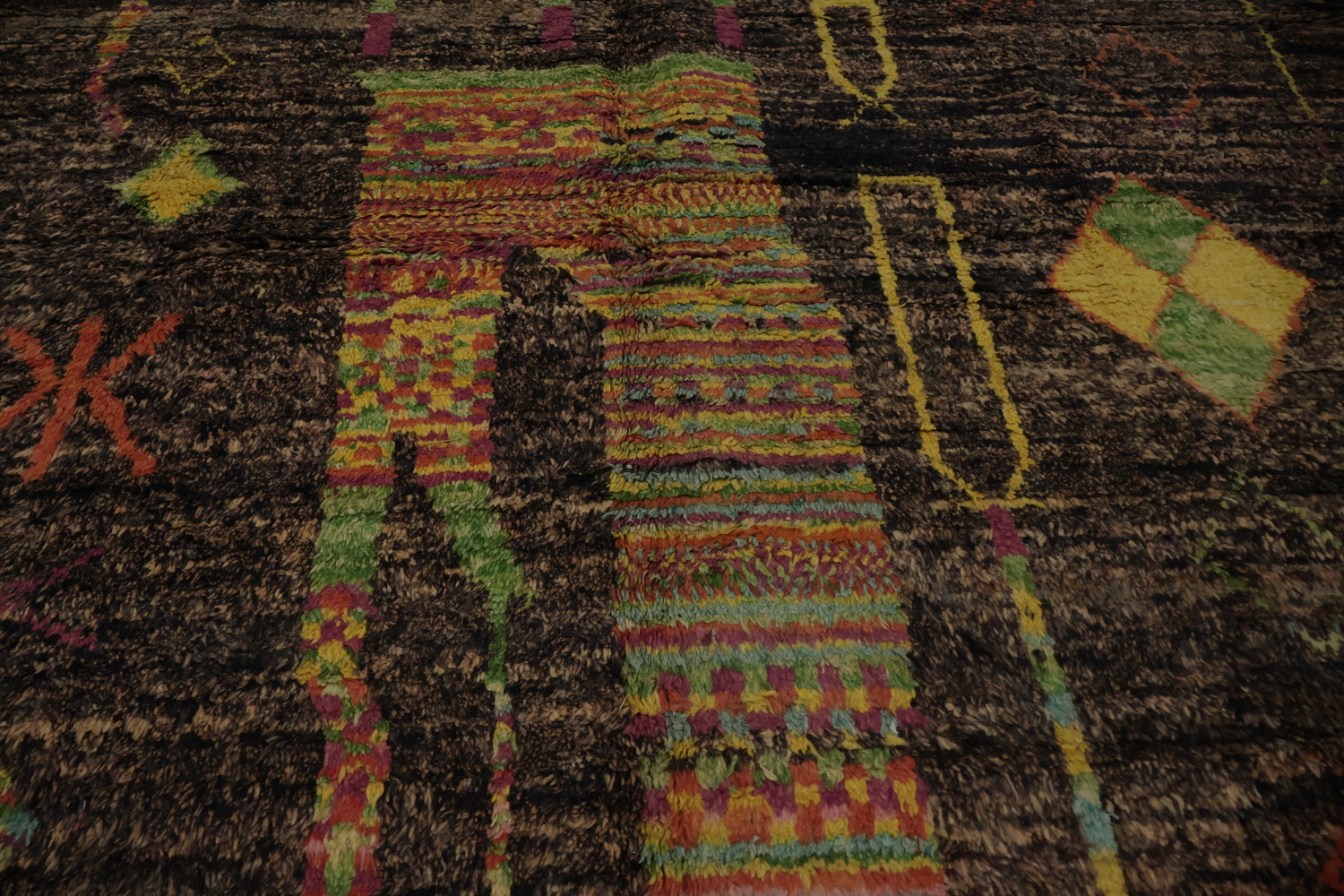 Bohemian Moroccan Large Area Rug 9x13 with Intricate Symbolic Designs