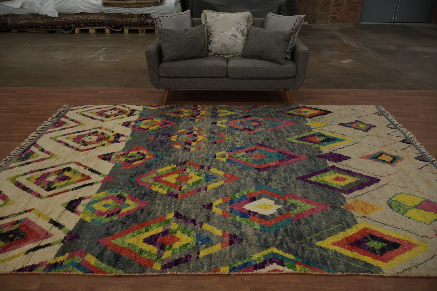 Radiant Multicolor Moroccan Area Rug 8x11 A Boho Chic Statement