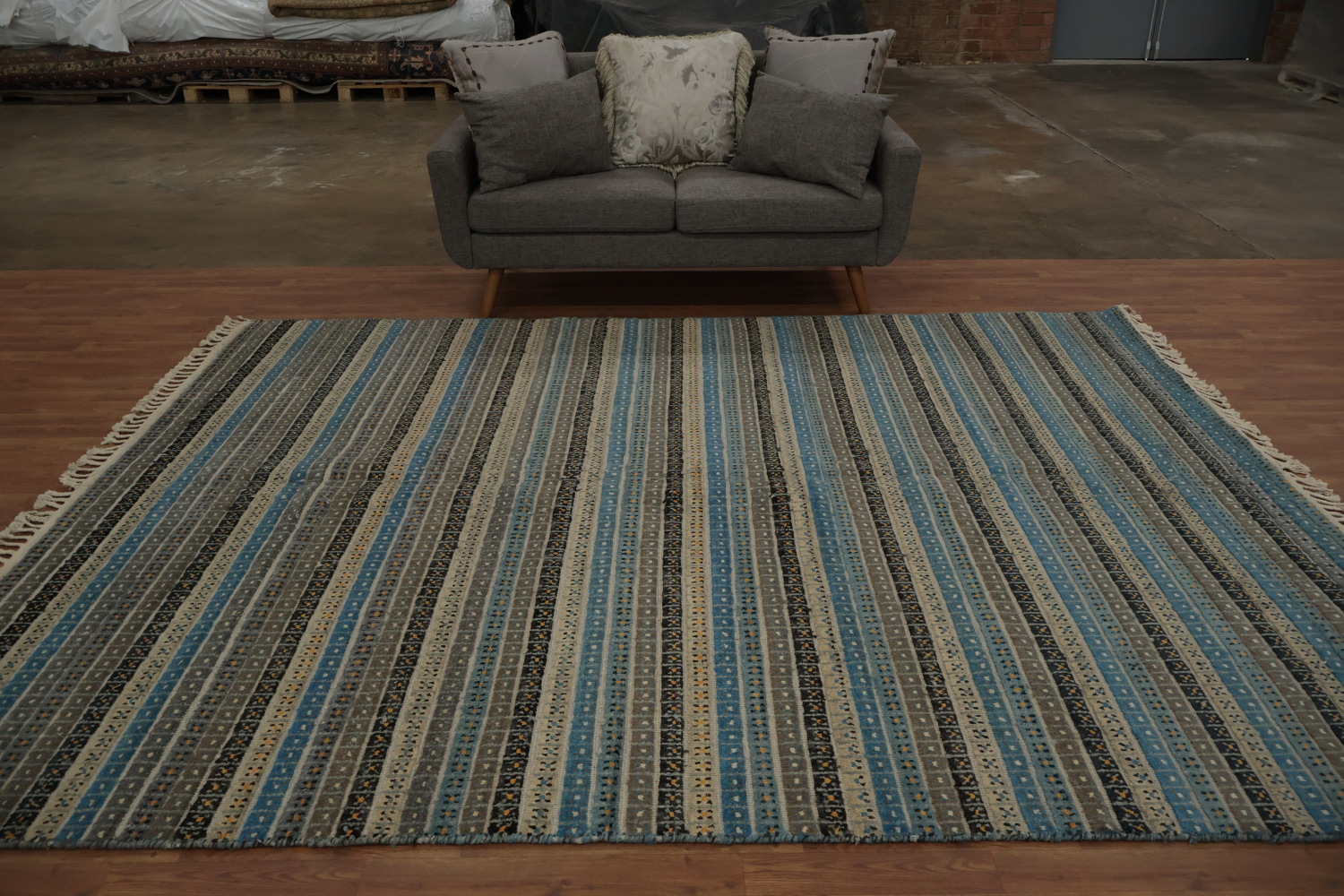 Striped Moroccan Oriental Area Rug 8x11