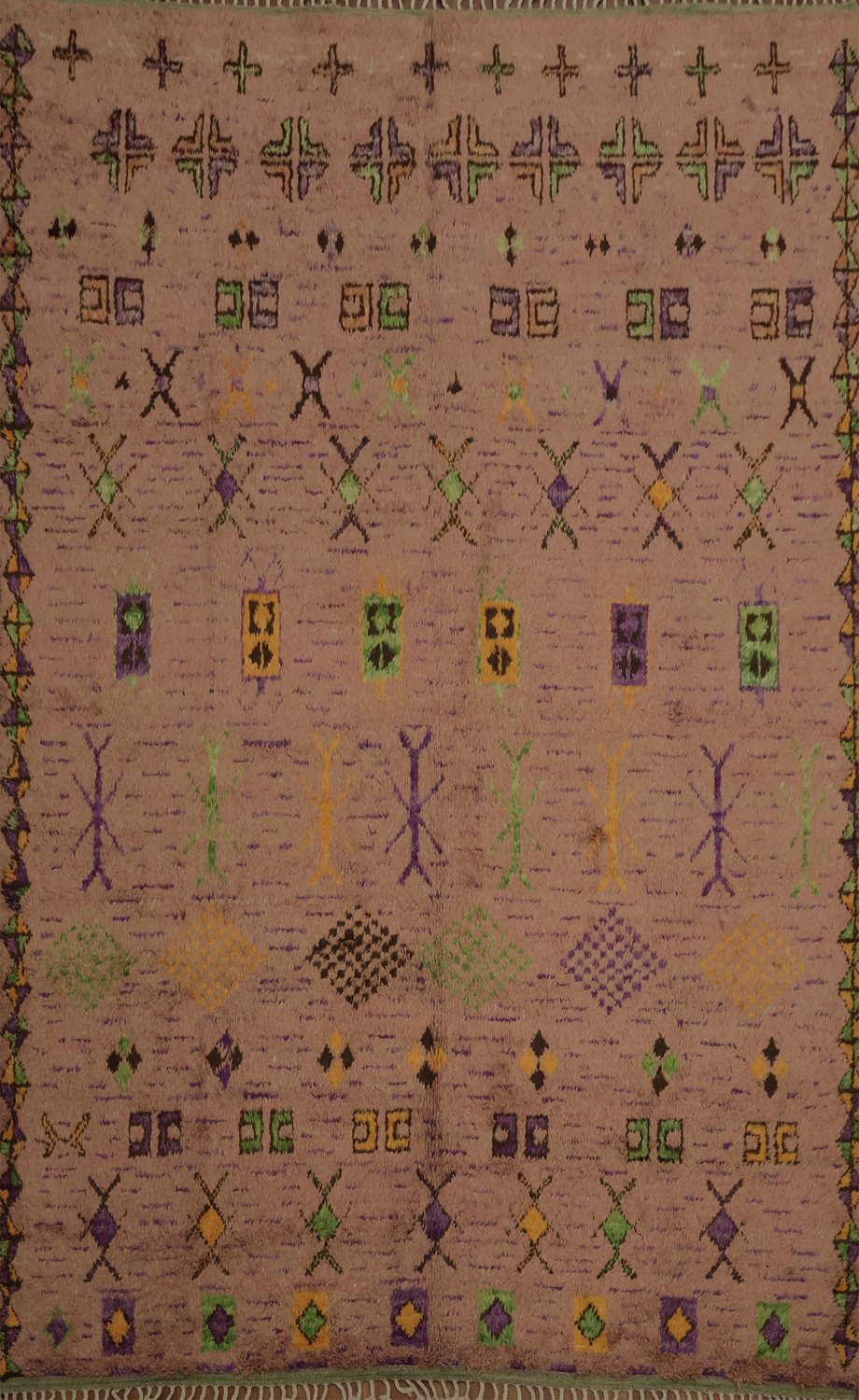 Stylish Fusion of Color and Geometry Moroccan Large Area Rug 9x12