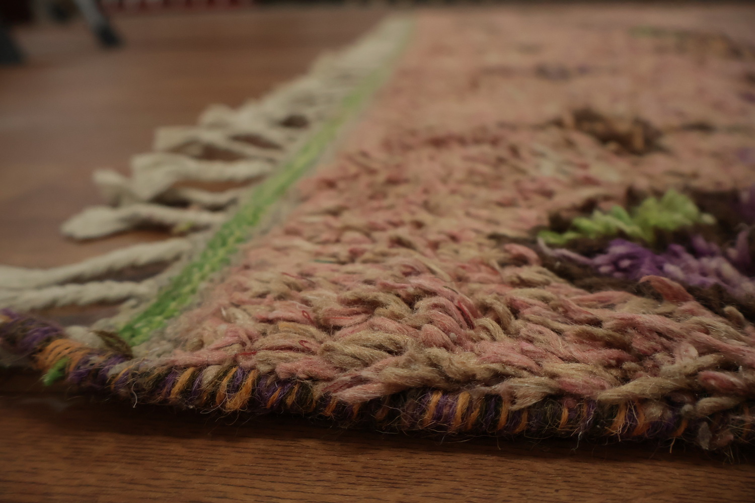 Stylish Fusion of Color and Geometry Moroccan Large Area Rug 9x12