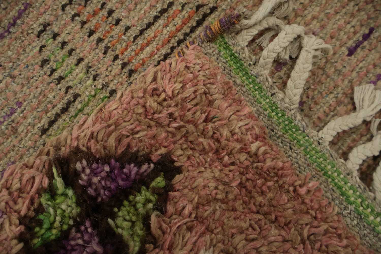 Stylish Fusion of Color and Geometry Moroccan Large Area Rug 9x12