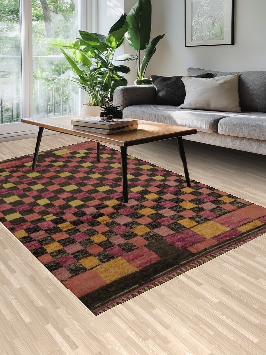Checkered Moroccan Area Rug 6x10 for a Chic and Modern Look
