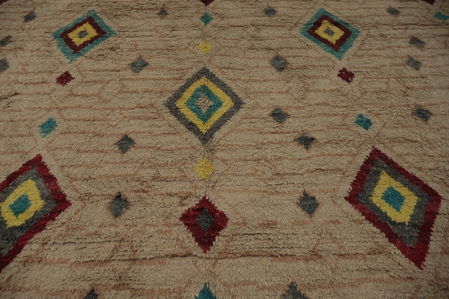 Intricate Diamonds Moroccan Large Rug 12x19 for Contemporary Homes