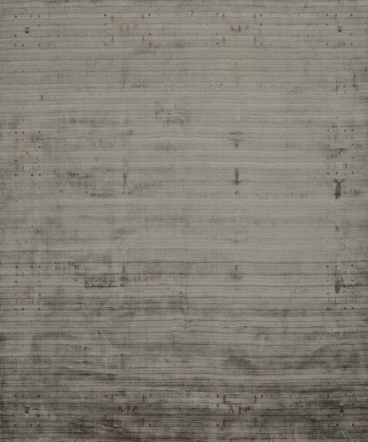 Sophisticated Neutral: Gray Square Gabbeh Rug 10x10