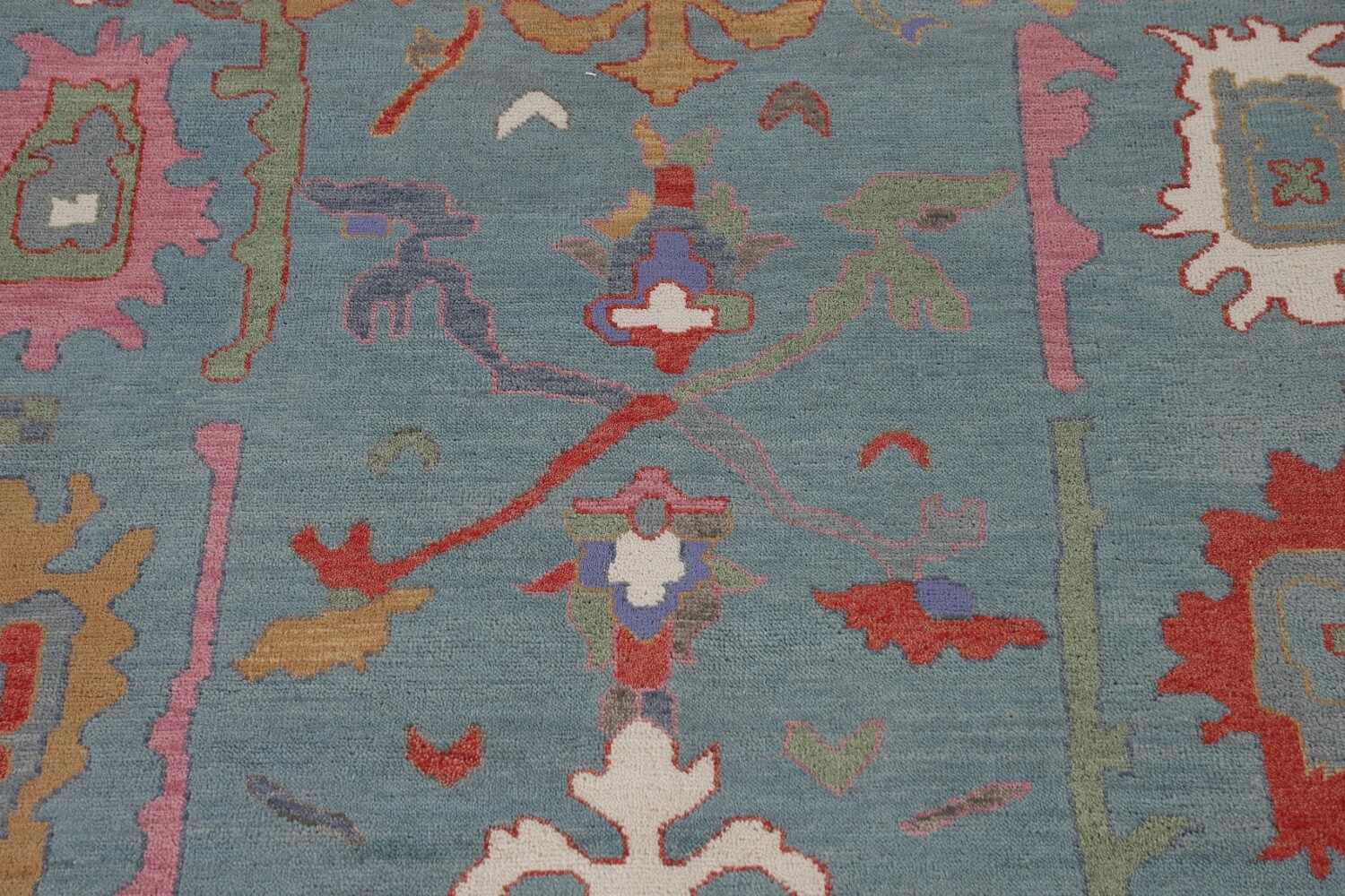 Floral Blue Oushak Indian Area Rug 9x12