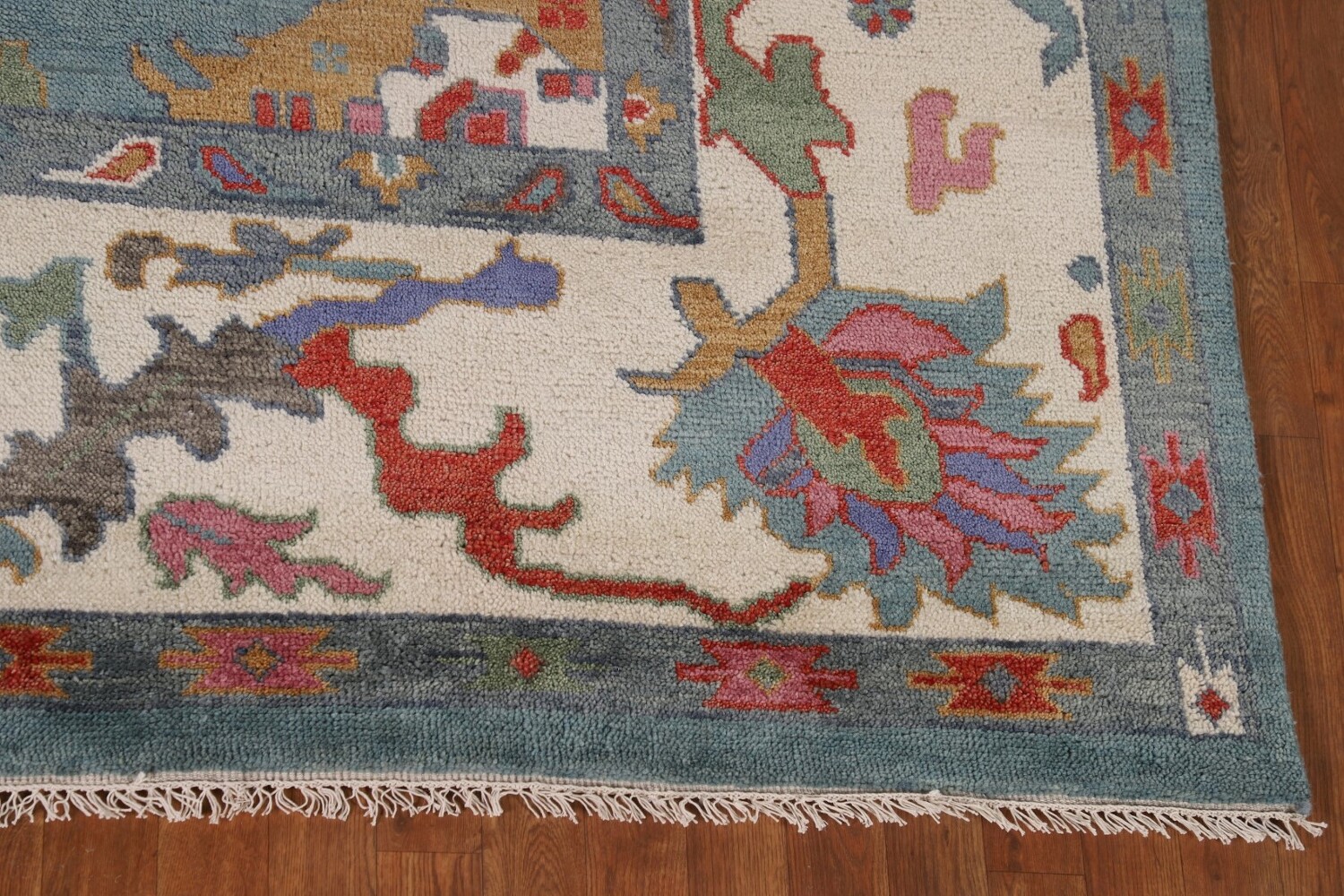 Floral Blue Oushak Indian Area Rug 9x12
