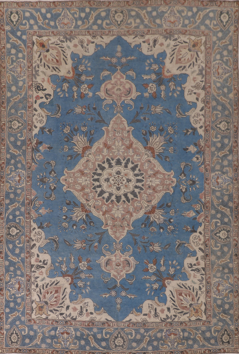 OverDyed Blue Tabriz Persian Area Rug 8x11