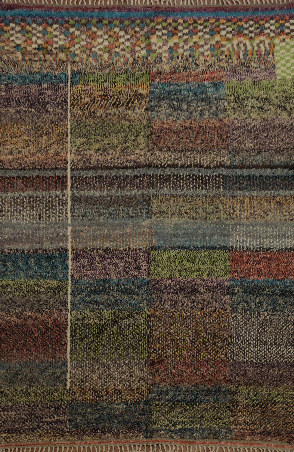Colorful Patchwork Design Moroccan Area Rug 8x11 for Artistic Home Decor