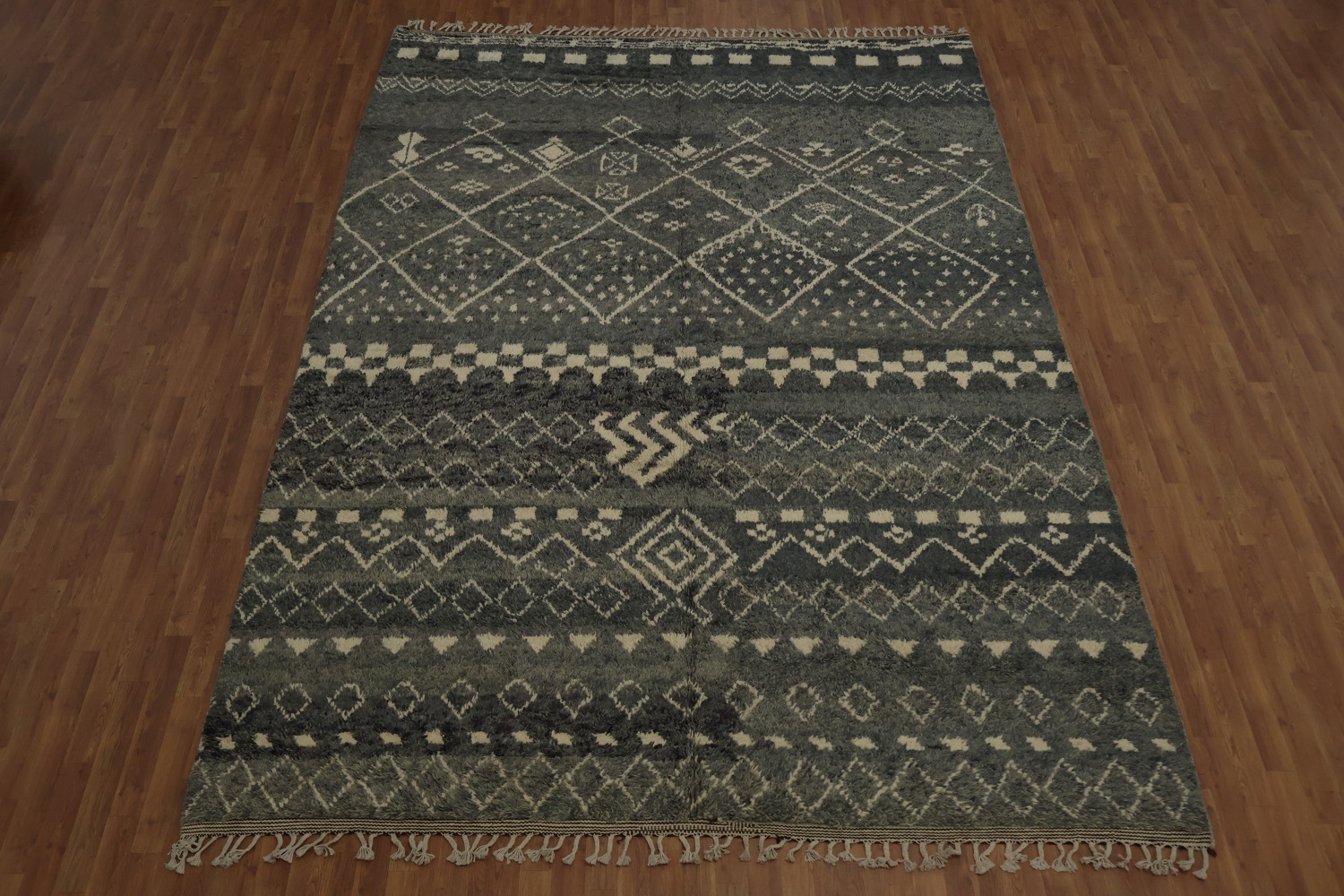 Intricate Pattern Moroccan Large Area Rug 9x13 Tribal Inspiration