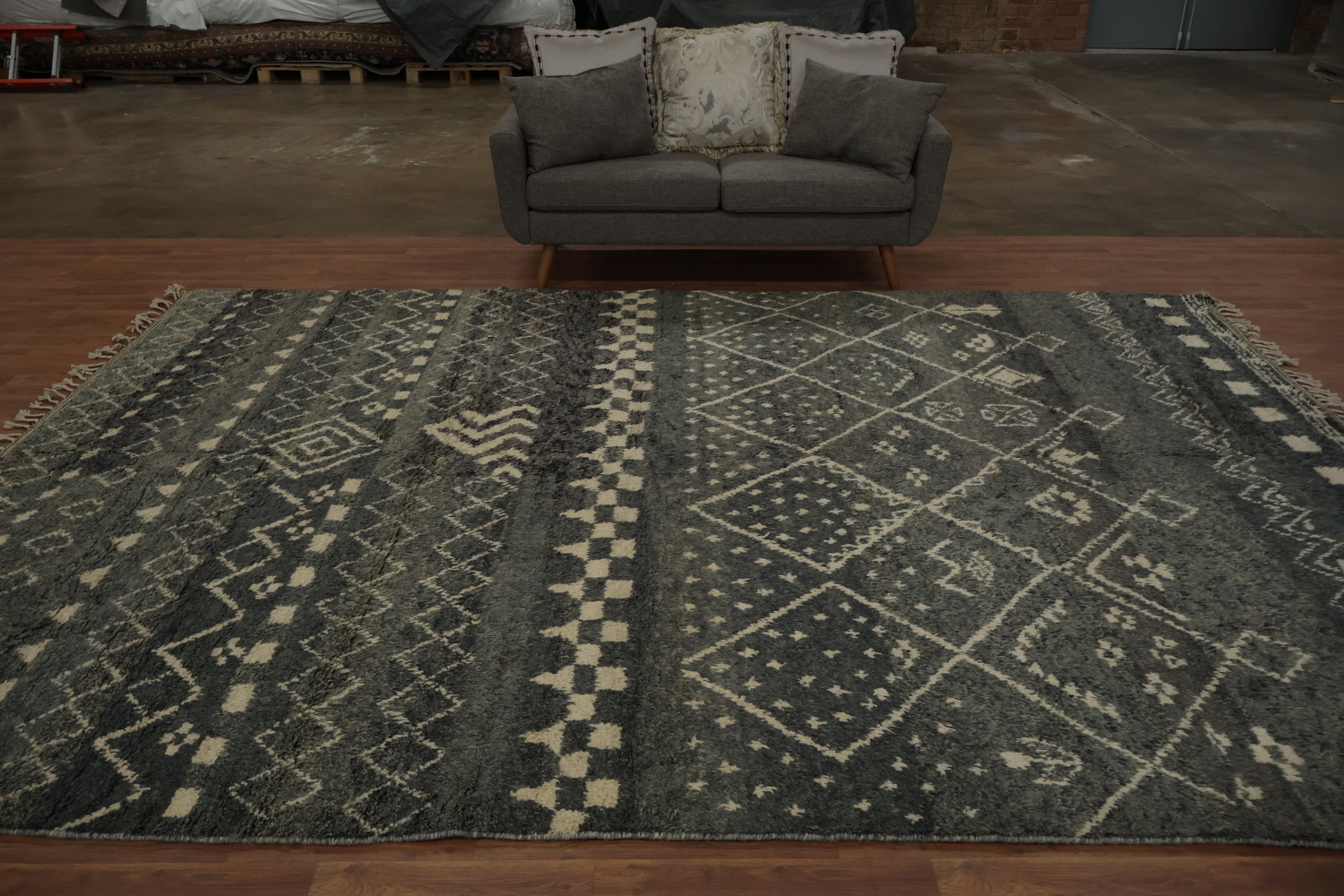 Intricate Pattern Moroccan Large Area Rug 9x13 Tribal Inspiration