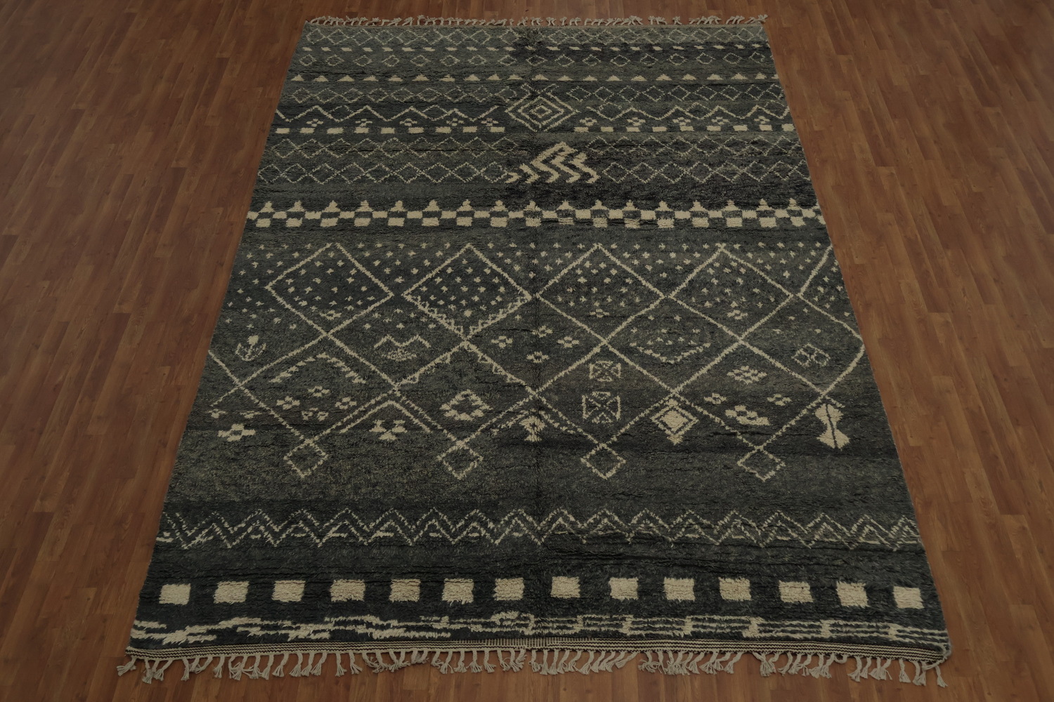 Intricate Pattern Moroccan Large Area Rug 9x13 Tribal Inspiration
