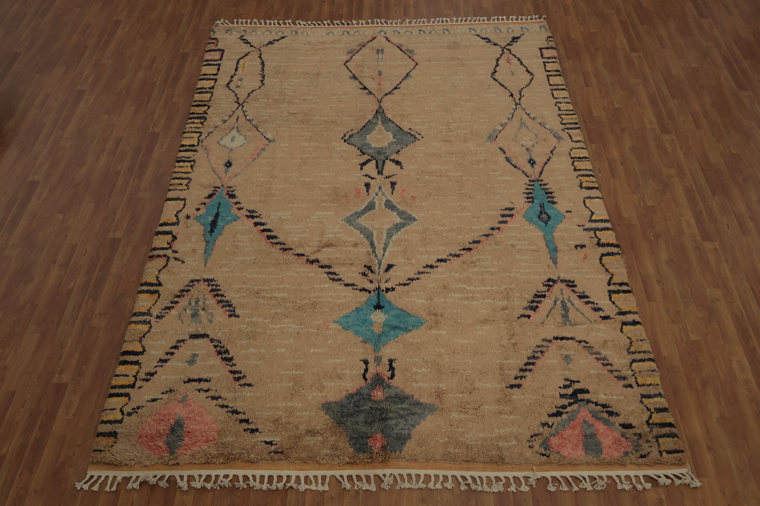Playful Warm Palette Plush Moroccan Large Area Rug 9x13