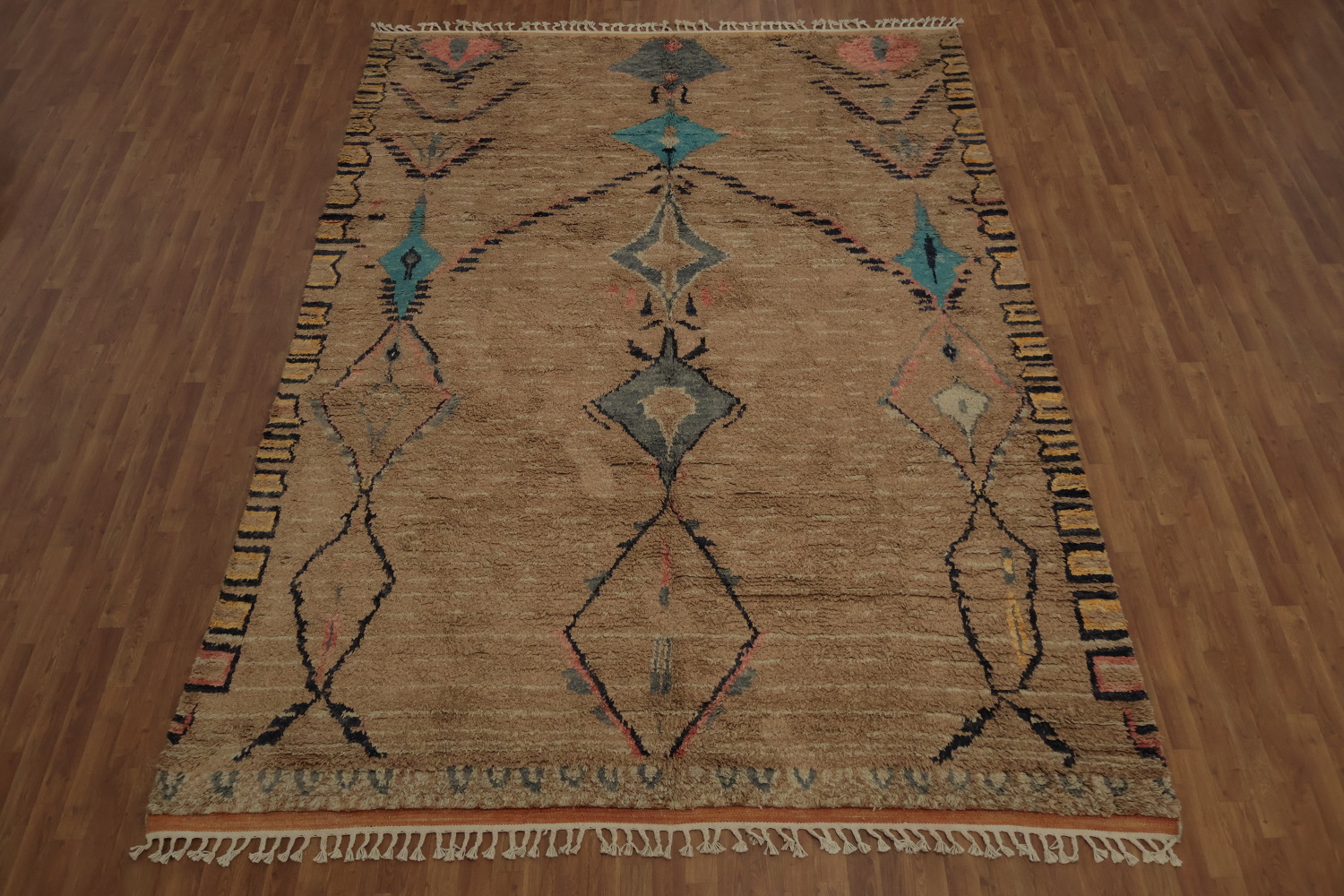 Playful Warm Palette Plush Moroccan Large Area Rug 9x13