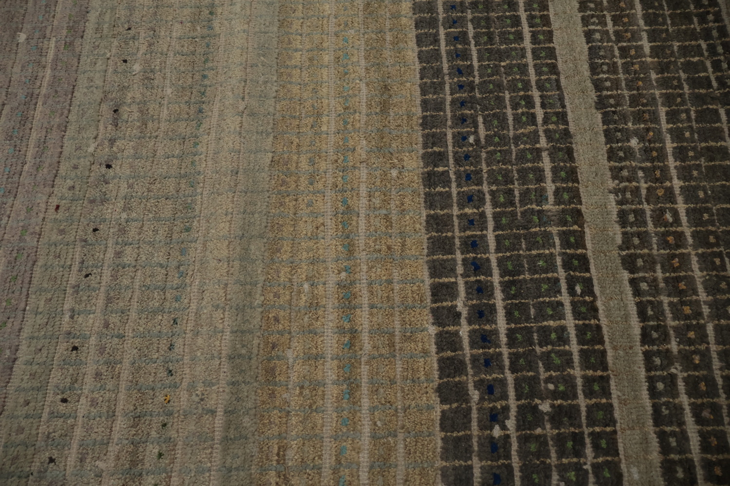 Earth Tone Moroccan Area Rug 8x10 with Subtle Textured Lines