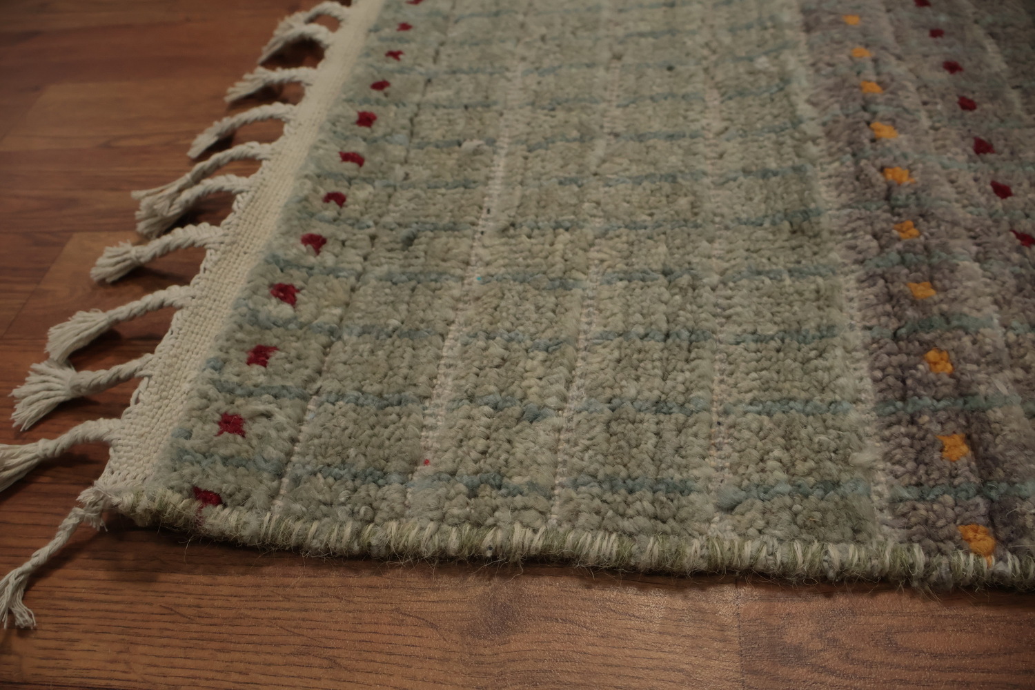 Earth Tone Moroccan Area Rug 8x10 with Subtle Textured Lines