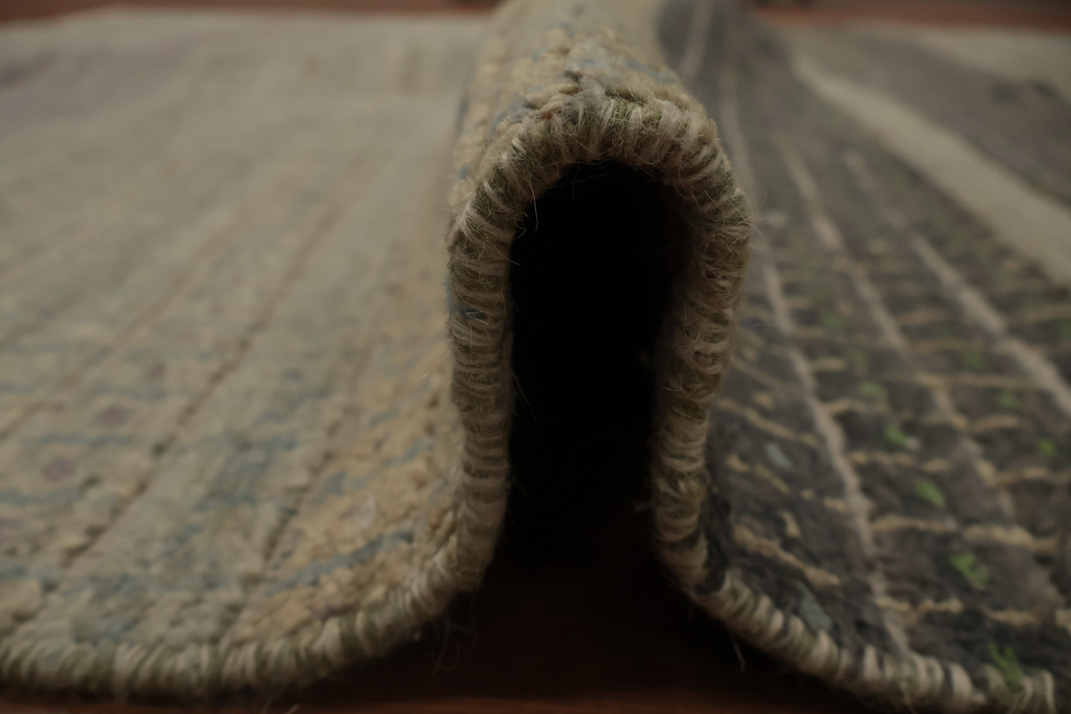 Earth Tone Moroccan Area Rug 8x10 with Subtle Textured Lines