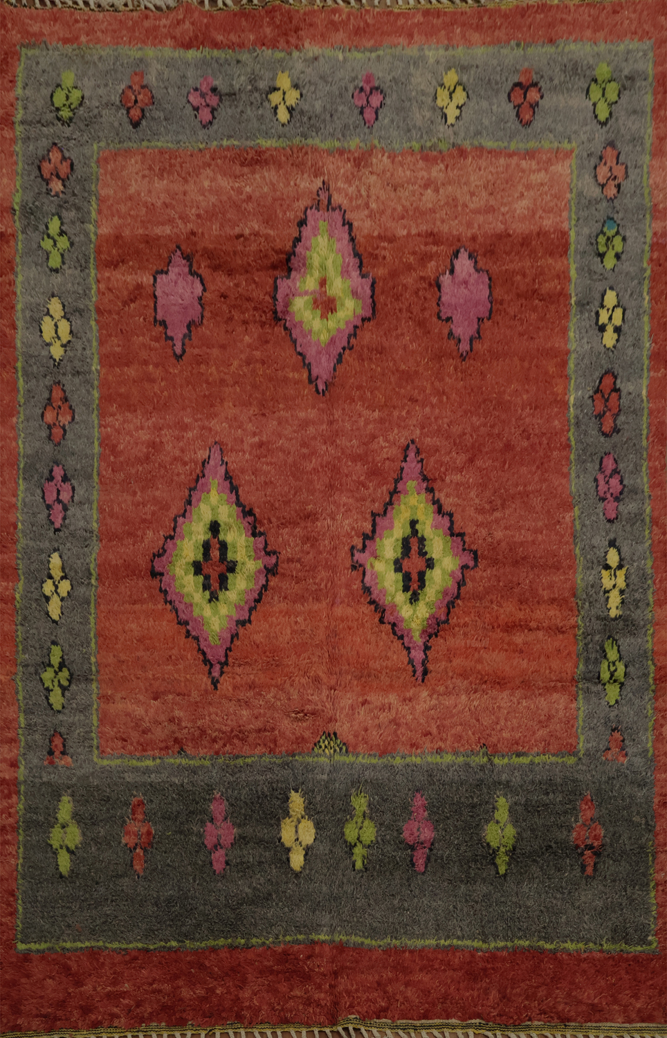 Vibrant Design Moroccan Area Rug 7x10 with Bold Geometric Motifs