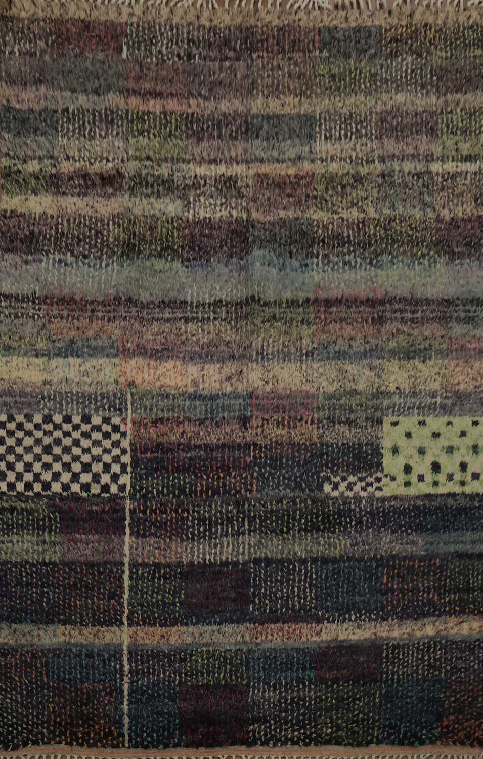 Checkered Plush Moroccan Pakistan Area Rug 8x11