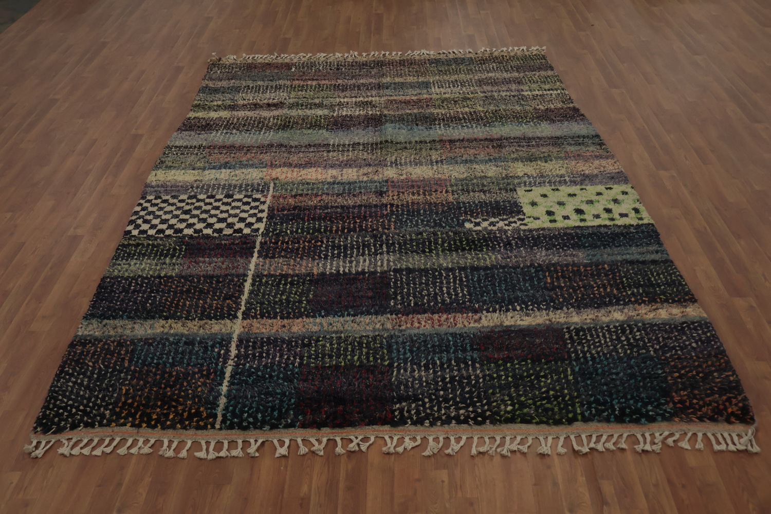 Checkered Plush Moroccan Pakistan Area Rug 8x11