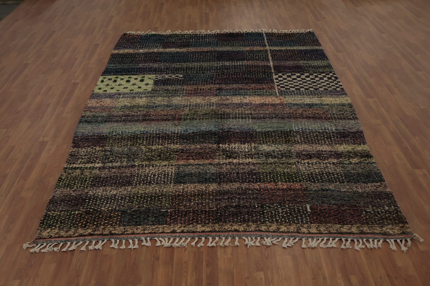 Checkered Plush Moroccan Pakistan Area Rug 8x11