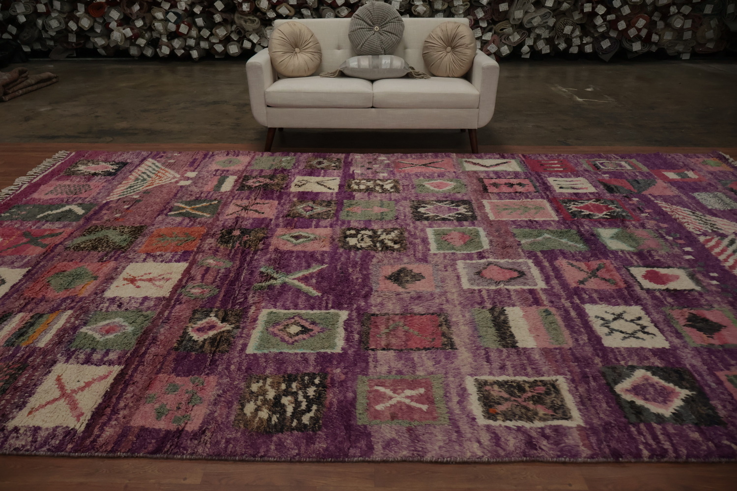Purple Tribal Moroccan Oriental Large Rug 9x15