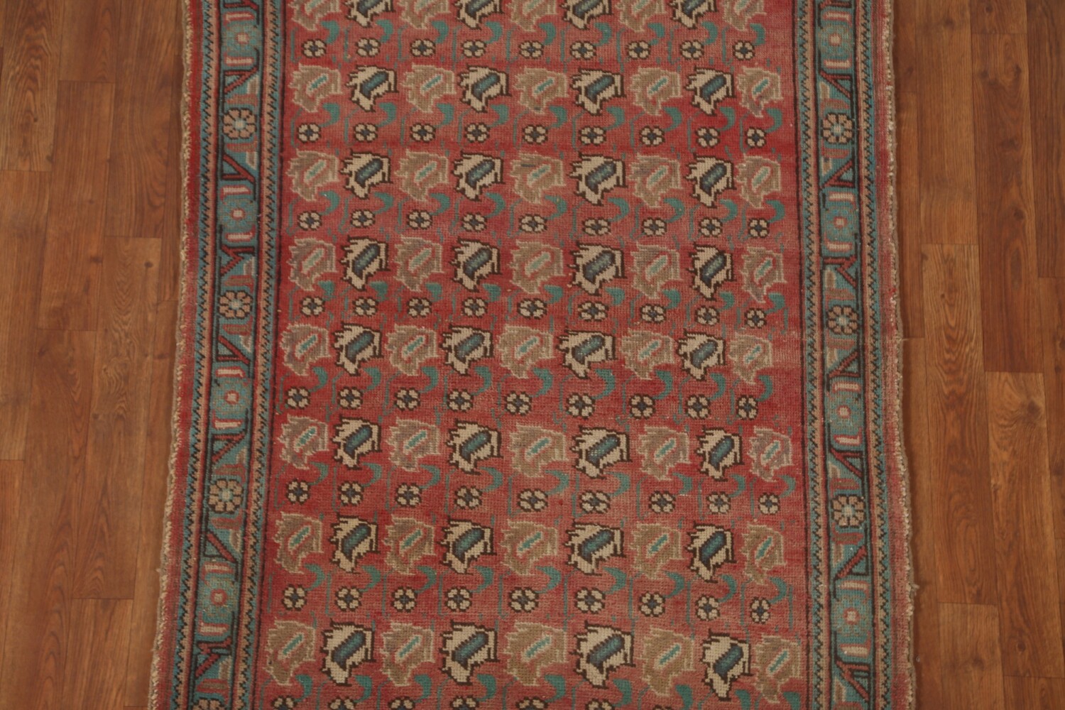 Vintage Geometric Tabriz Persian Rug 4x5