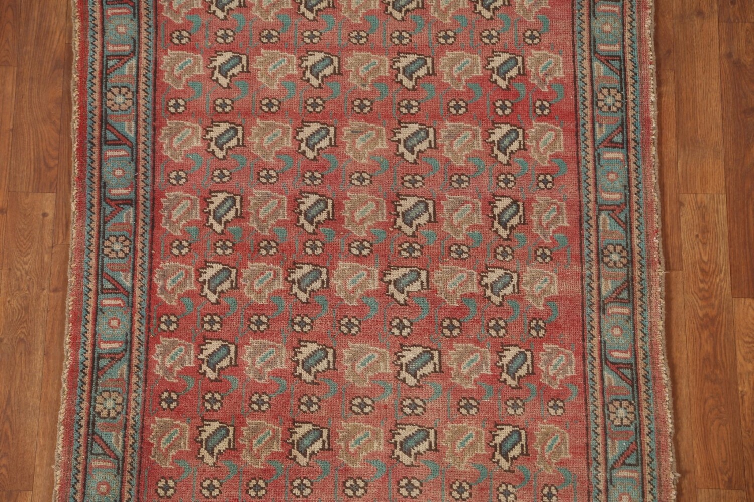 Vintage Geometric Tabriz Persian Rug 4x5