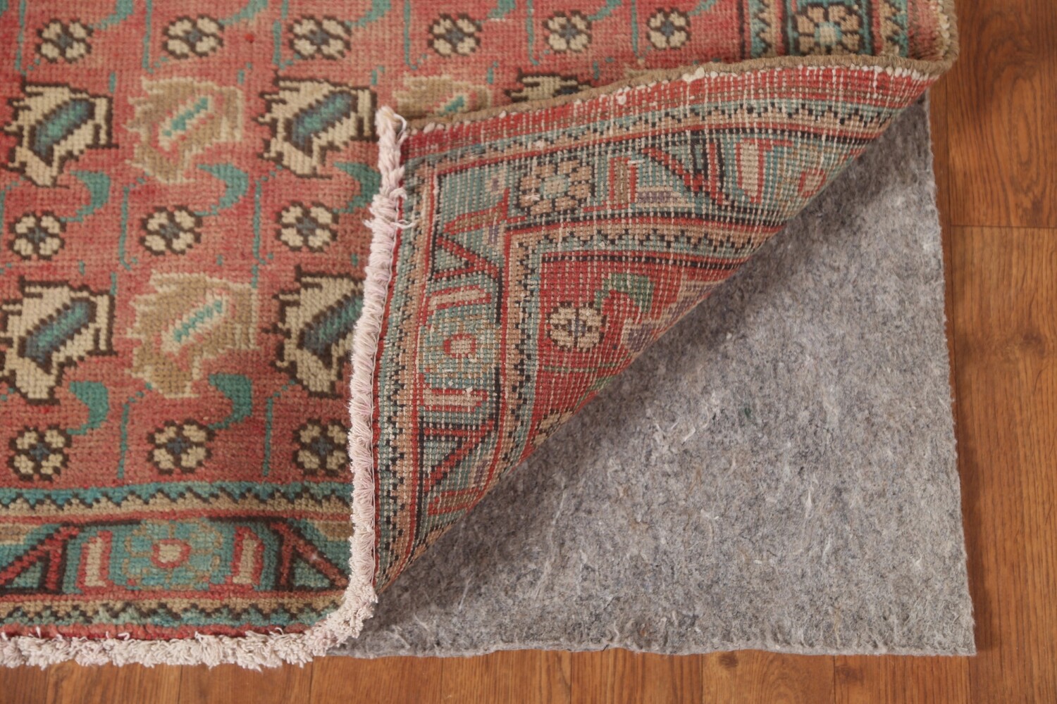 Vintage Geometric Tabriz Persian Rug 4x5