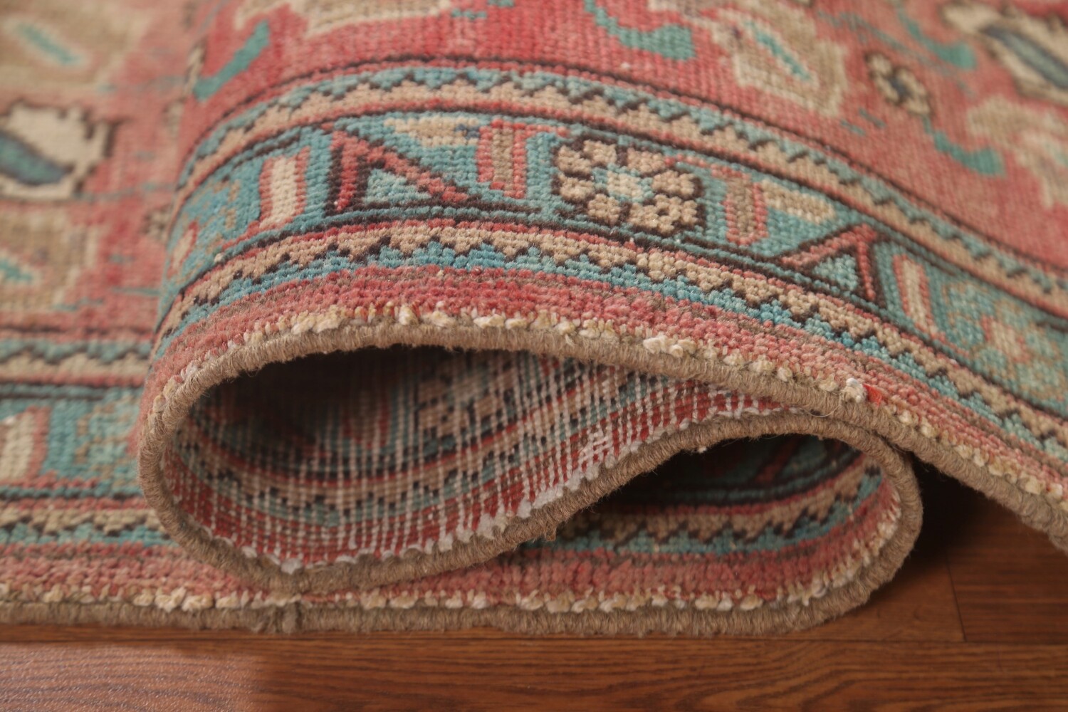 Vintage Geometric Tabriz Persian Rug 4x5