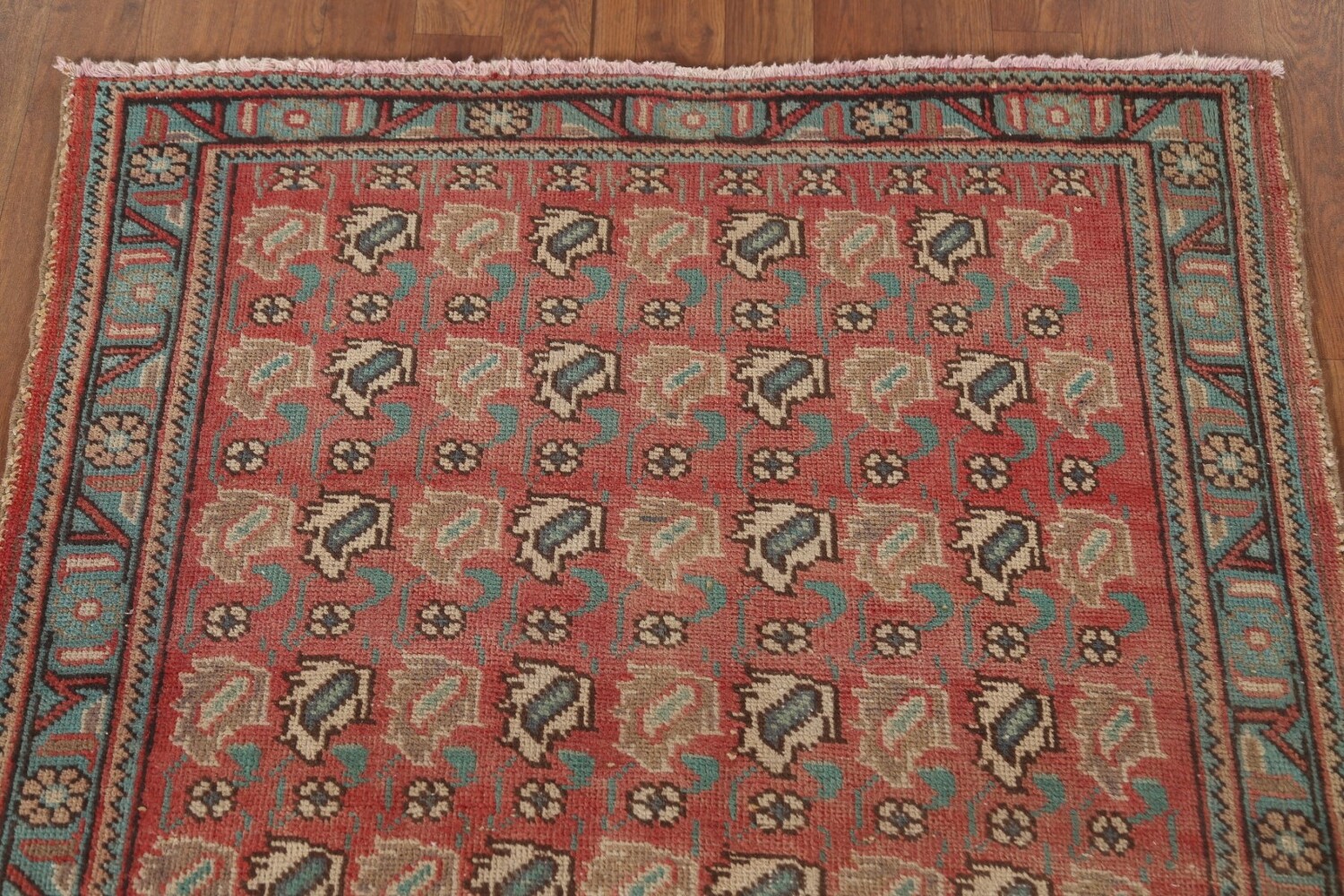 Vintage Geometric Tabriz Persian Rug 4x5