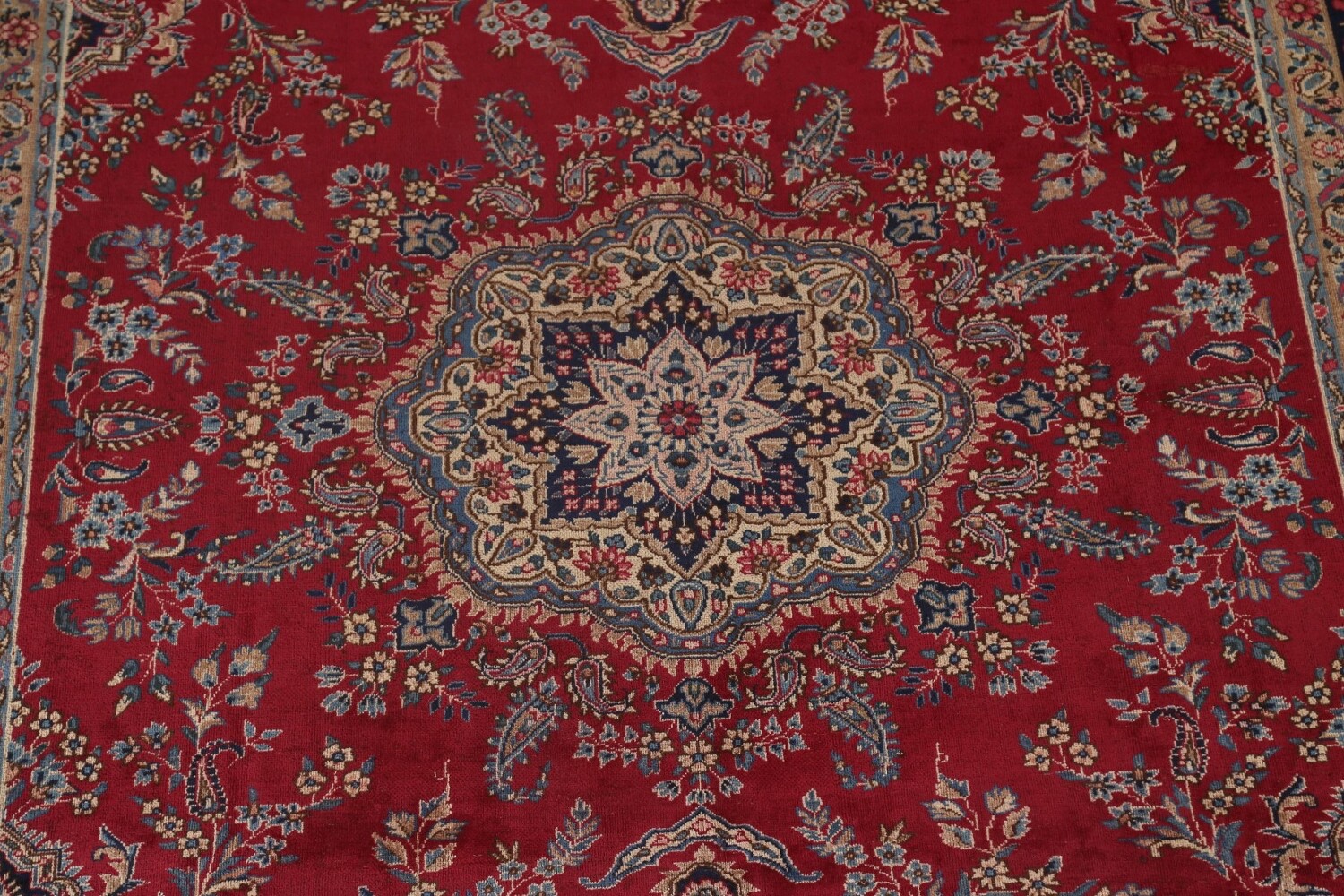 Antique Vegetable Dye Yazd Persian Area Rug 8x12