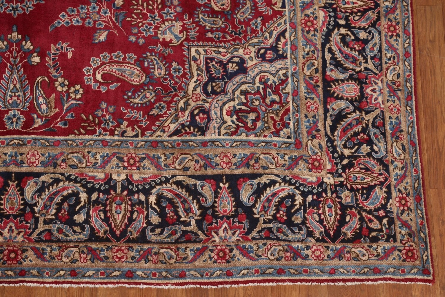 Antique Vegetable Dye Yazd Persian Area Rug 8x12