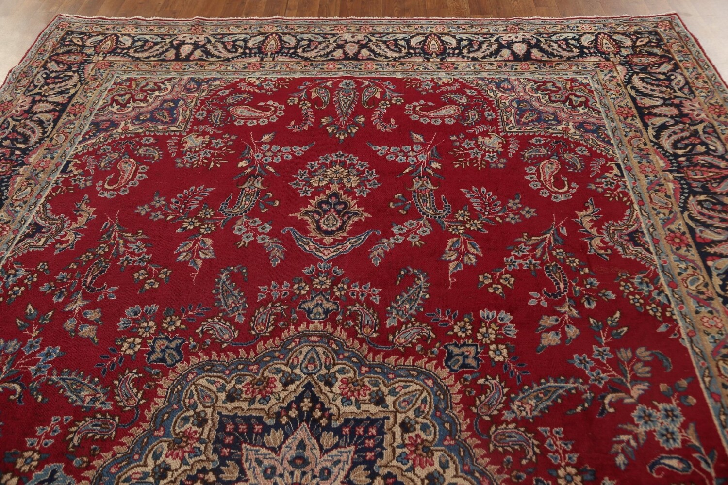 Antique Vegetable Dye Yazd Persian Area Rug 8x12